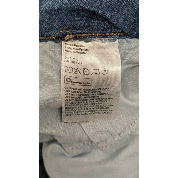 H&M Divided Womens Size 4 Blue Distressed Mid Rise Skinny Denim Jeans - Picture 9 of 9